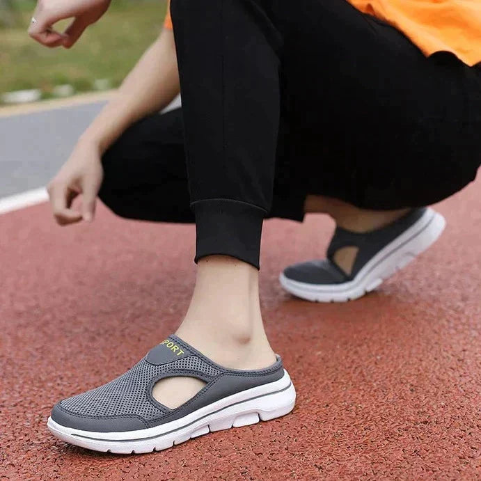 F.U.D Men's Lightweight Breathable Mesh Slip-On – No Heel Design