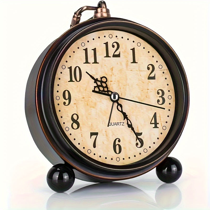 Arjan | Vintage-Inspired Metal Alarm Clock with Silent Mechanism