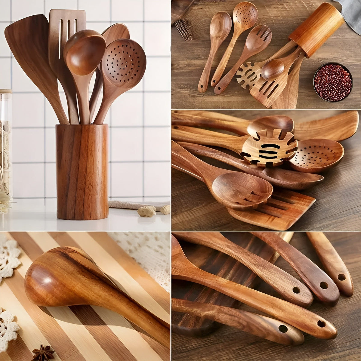 Arne | 7-Piece Wooden Kitchen Utensil Set