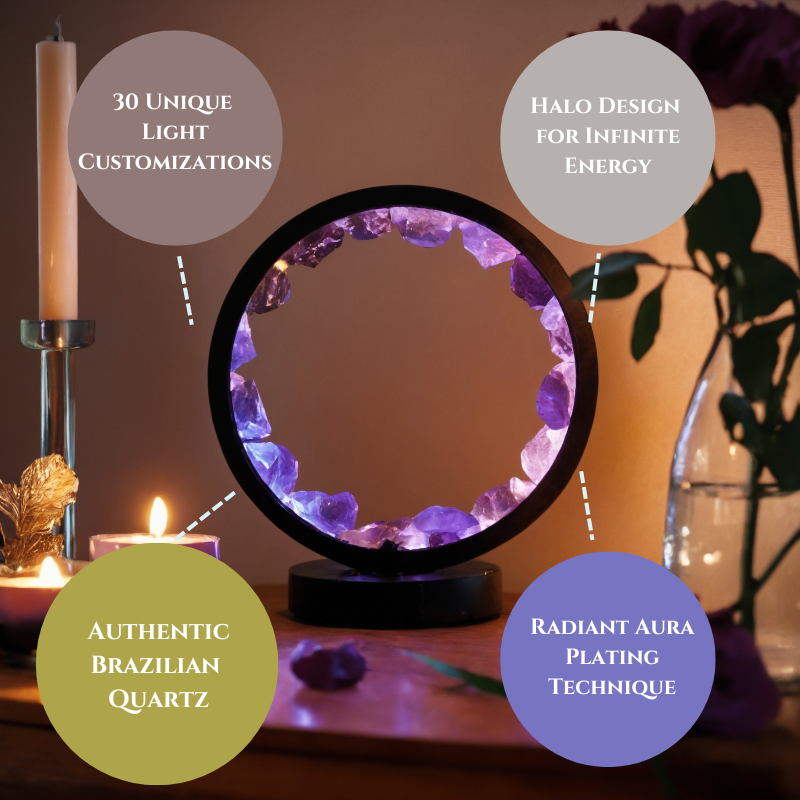 David | Amethyst Mood Lamp Featuring Soft Warm LED Illumination