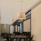 Braided Shine Natural Rattan Japandi Pendant Light