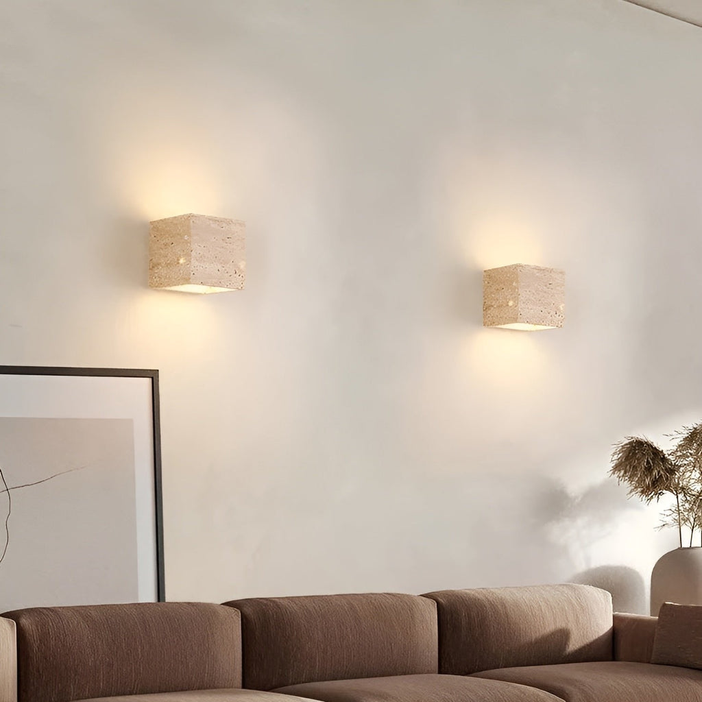 Travertine Stone Minimalist Outdoor LED Wall Light