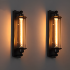 Retro Industrial Edison Long Flute Glass Wall Light