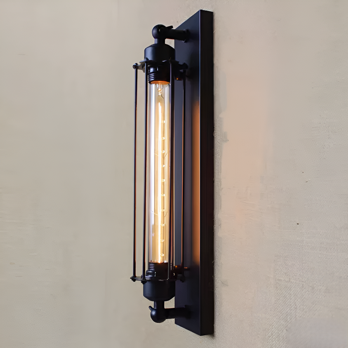 Retro Industrial Edison Long Flute Glass Wall Light