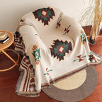 Frank | Oversized Boho-Inspired Cotton Blend Blanket with Fringes