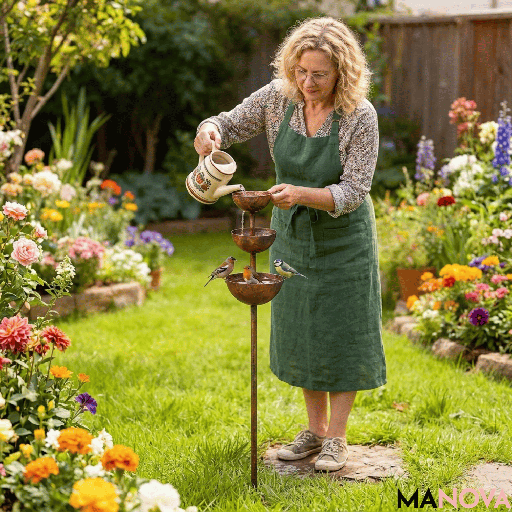 Frits | Three-Bowl Bird Bath Stand