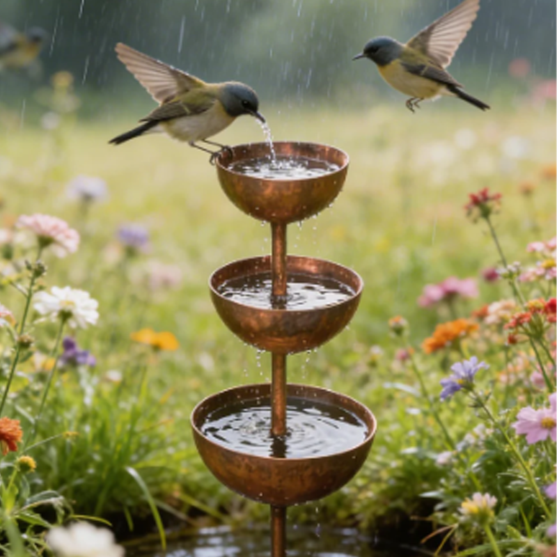 Frits | Three-Bowl Bird Bath Stand