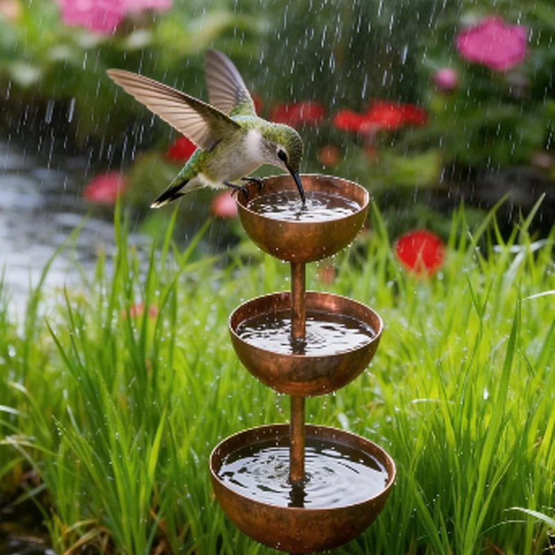 Frits | Three-Bowl Bird Bath Stand
