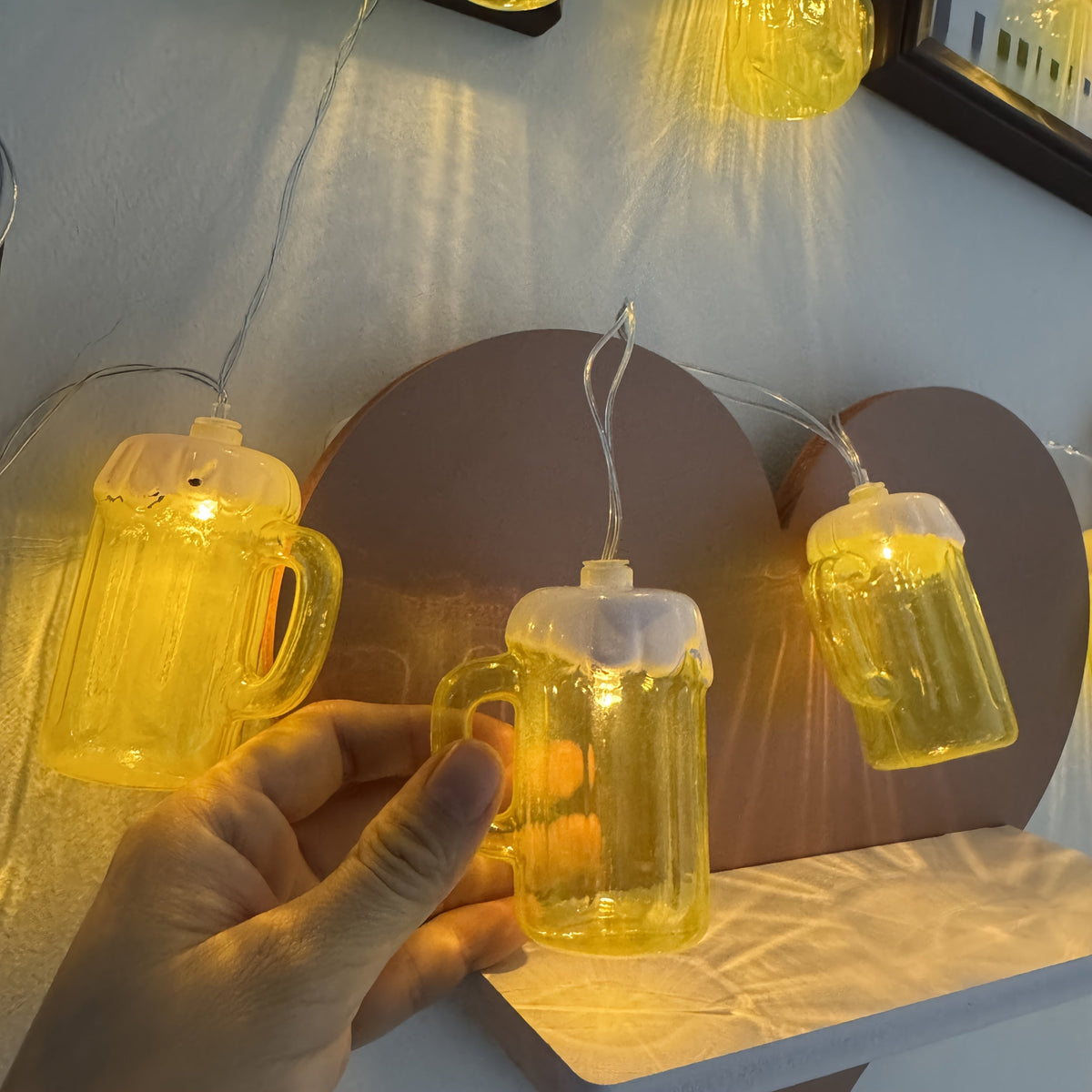 Gerard Warm White Beer Mug String Lights with 20 LED Bulbs