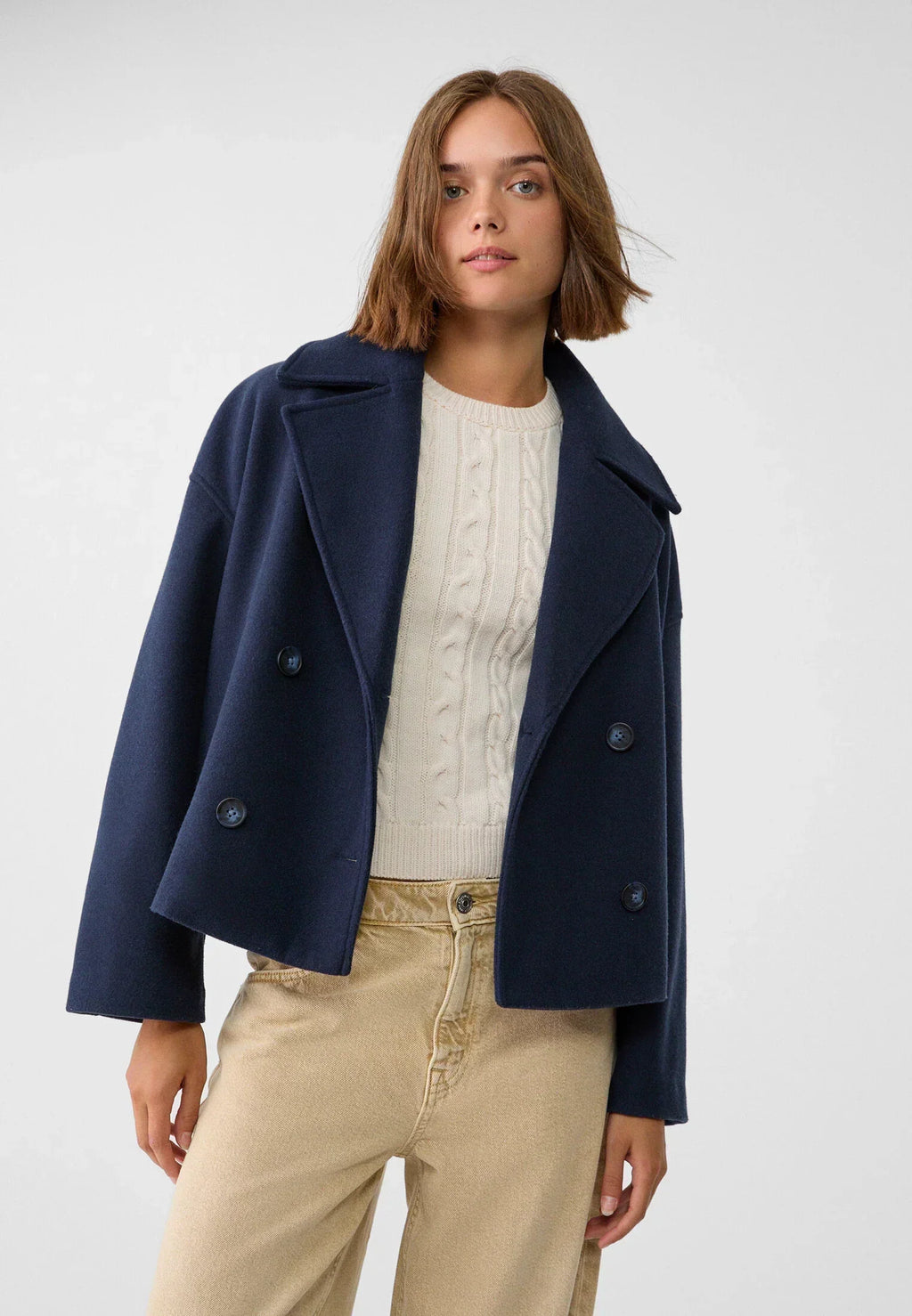 Elegant Loose Fit Double-Breasted Women's Jacket