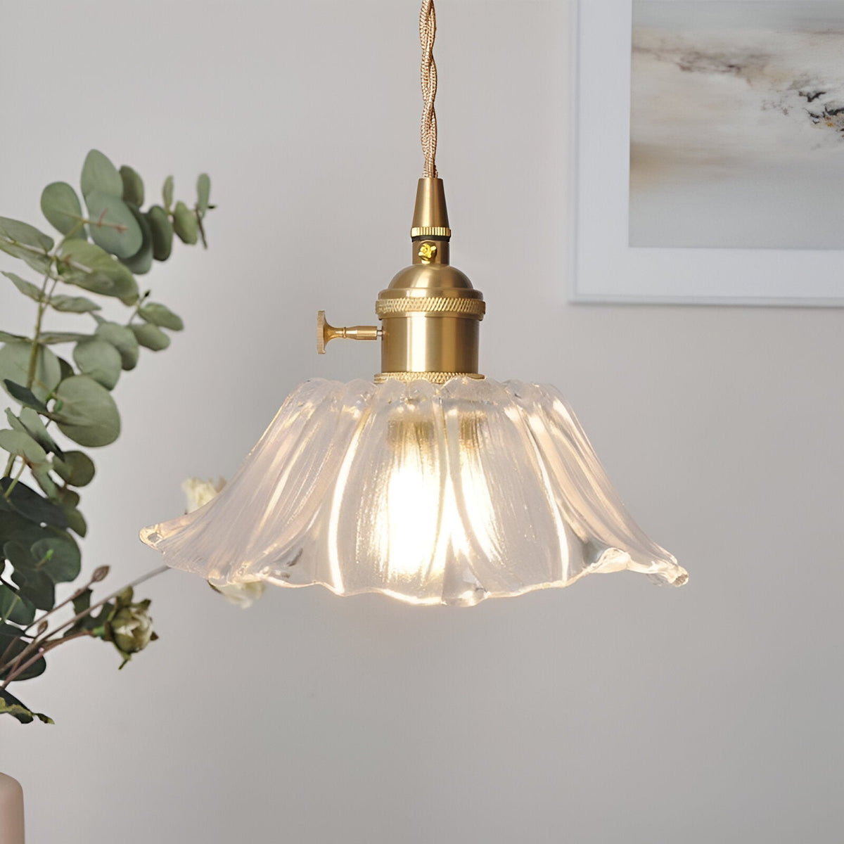 Lotus Glow Vintage Glass Pendant Light