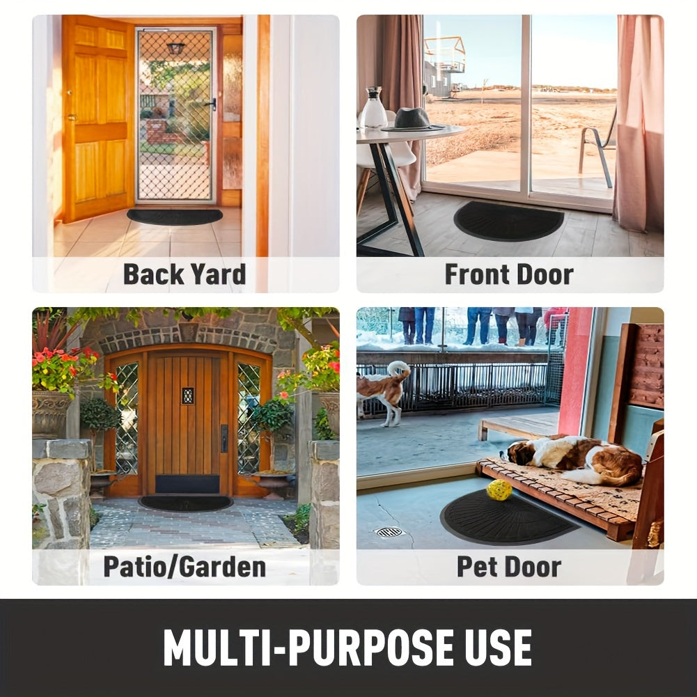 Klaas | Versatile Half-Round Rubber Door Mat for Indoor and Outdoor Spaces