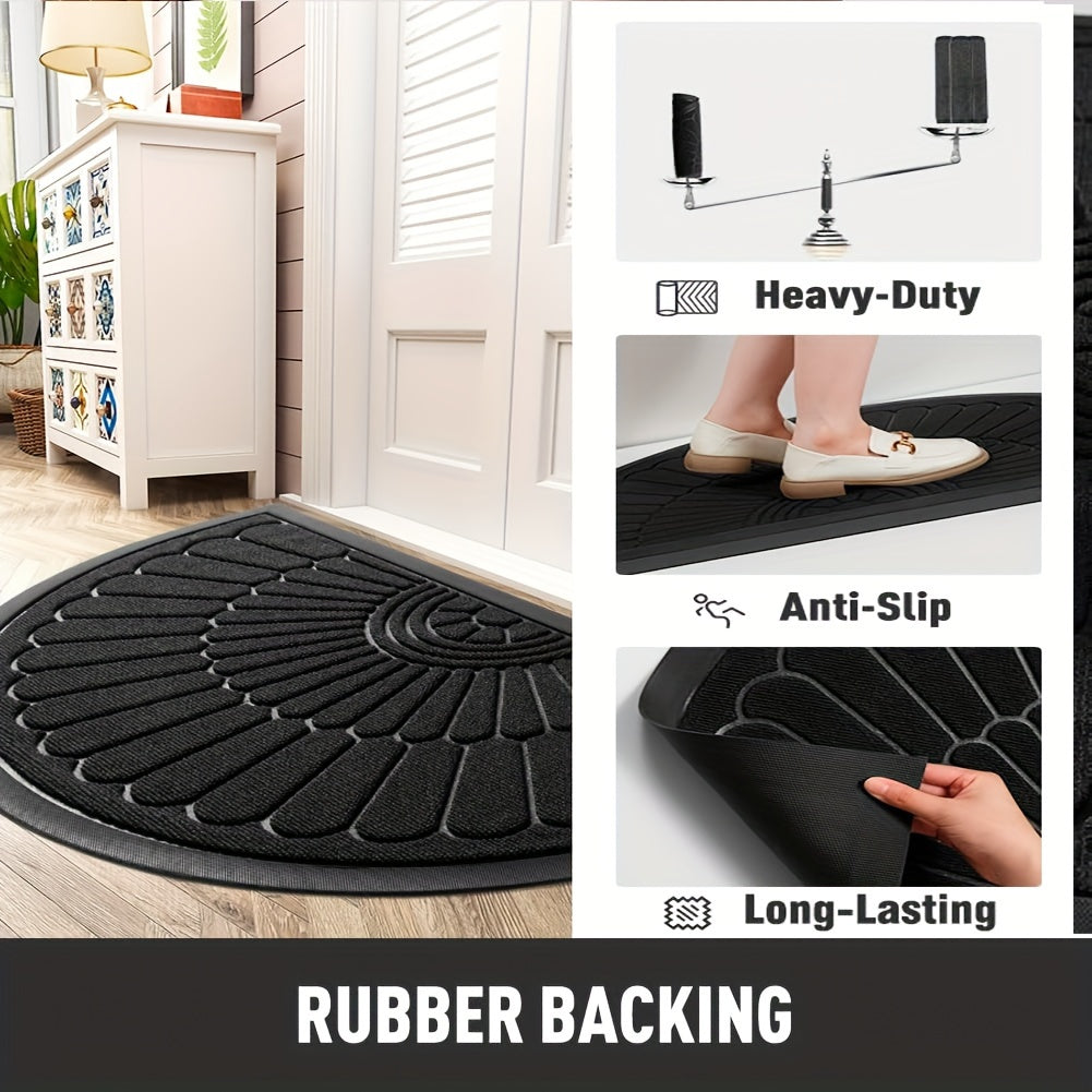 Klaas | Versatile Half-Round Rubber Door Mat for Indoor and Outdoor Spaces
