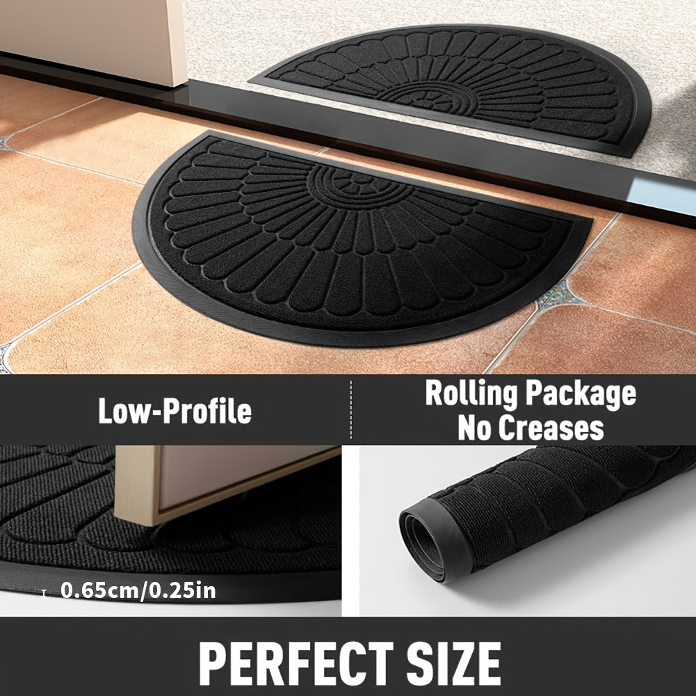 Klaas | Versatile Half-Round Rubber Door Mat for Indoor and Outdoor Spaces