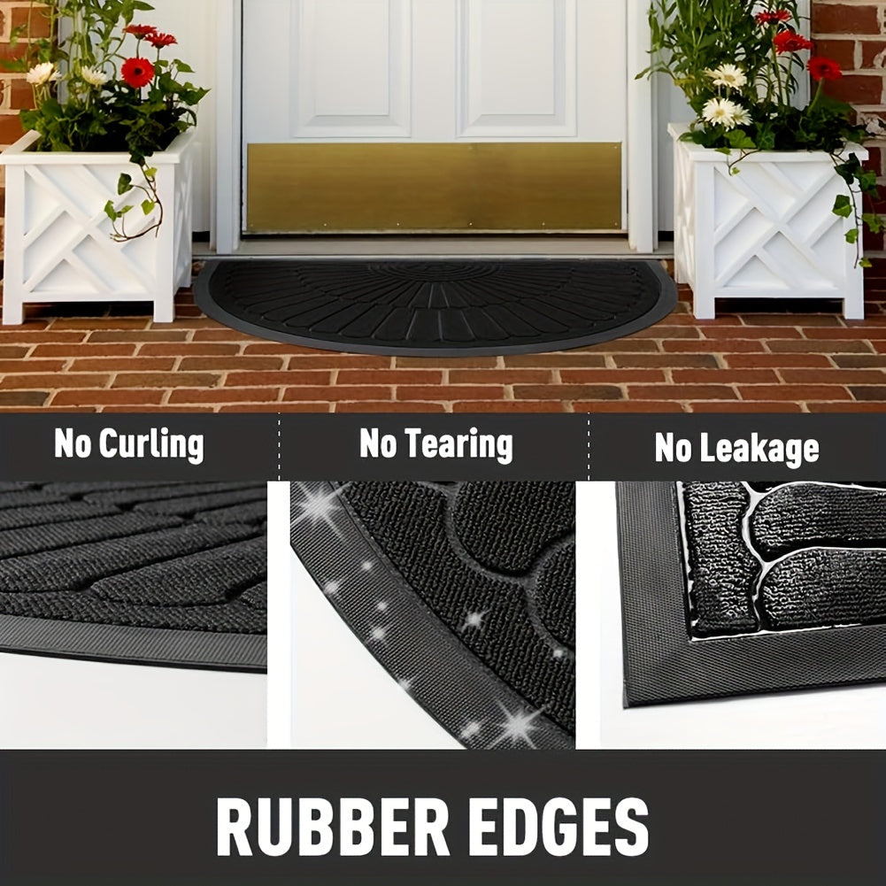 Klaas | Versatile Half-Round Rubber Door Mat for Indoor and Outdoor Spaces