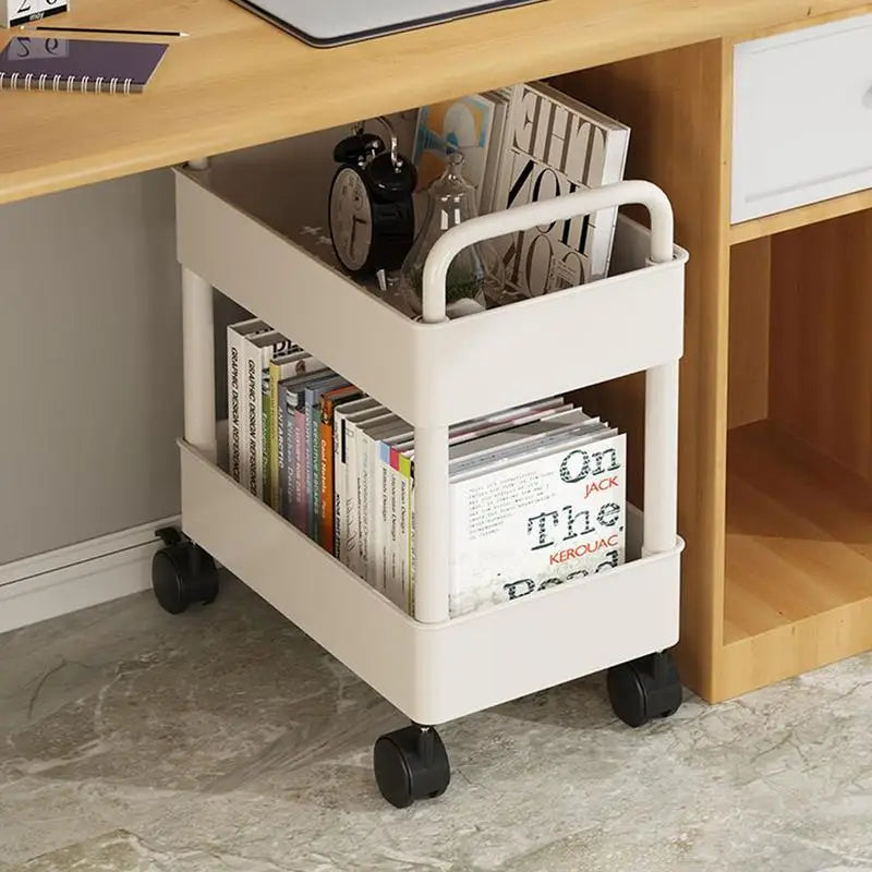Lucas | Rolling Mobile Book Cart with Dual Shelves