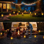 Menno | Solar-Powered Garden Torches with Realistic Flame Effect