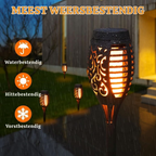 Menno | Solar-Powered Garden Torches with Realistic Flame Effect