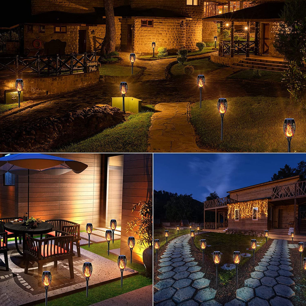 Menno | Solar-Powered Garden Torches with Realistic Flame Effect