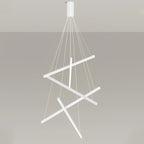 Minimalist Strip Stepless Dimming LED White Modern Chandelier