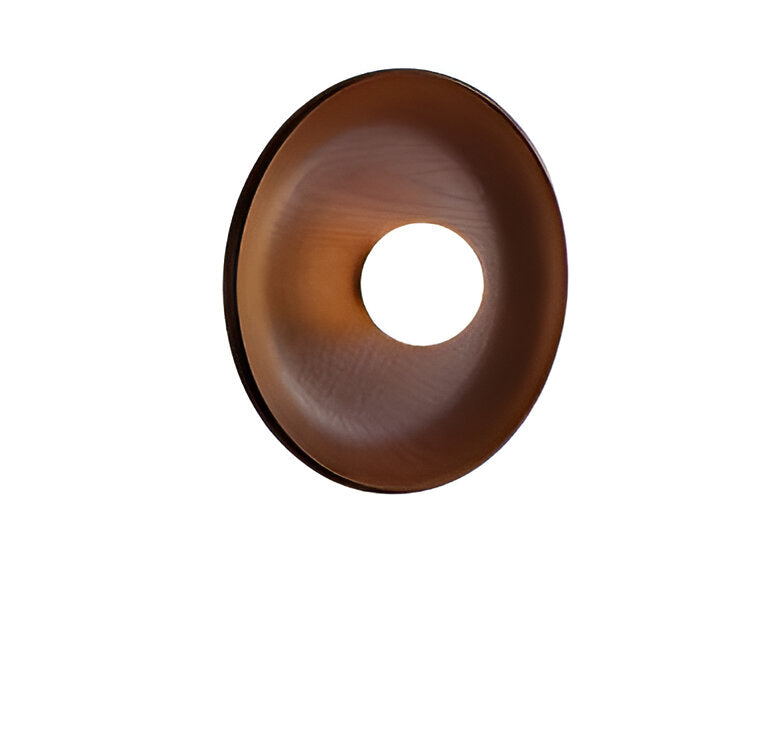Solid Wood Circle Japandi Wall Light