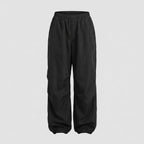 Women's Casual Wide-Leg Cargo Joggers – Comfortable Loose Fit with Drawstring Waist and Adjustable Cuffs