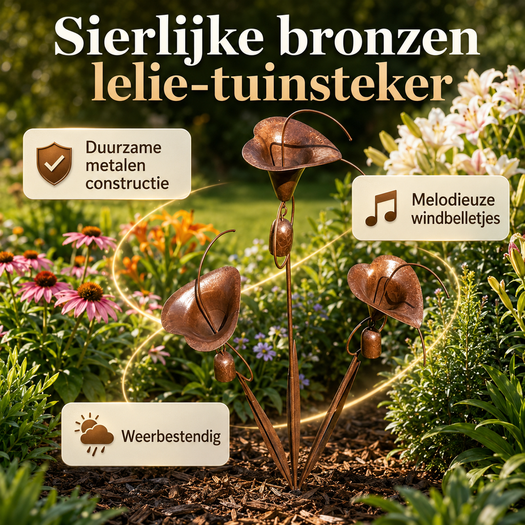 Sven | Decorative Metal Garden Stake Featuring Calla Lilies and Bells