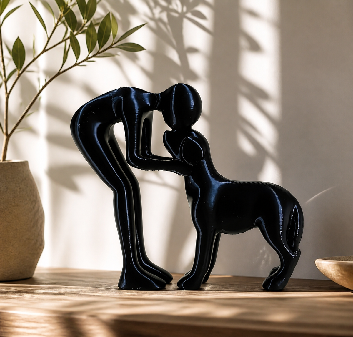 Willem | Abstract Sculpture of a Human and Dog