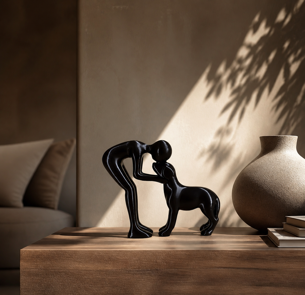 Willem | Abstract Sculpture of a Human and Dog